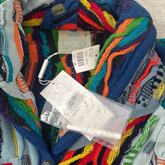 Vintage Rare Deadstock Coogi Cropped Shawl Collar Cardigan Sweater - Picture 5 of 6